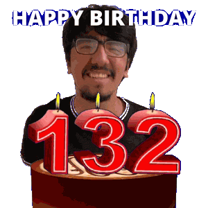 132 Birthday Sticker