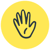 samoneshepherdson yellow hands high five waves Sticker