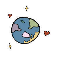 adelphiephie love green ocean earth Sticker