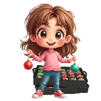 Boys Girls Christmas Ornaments Sticker