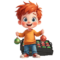 Boys Girls Christmas Ornaments Sticker