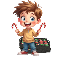 Boys Girls Christmas Ornaments Sticker