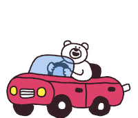 Car Driving Sticker by takadabear