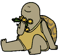 Turtle Eating Sticker by CsaK