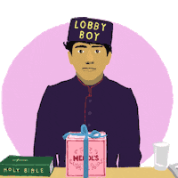 valentines_ss zero anderson wes lobby Sticker