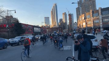 Cyclists Hold Protest Over Daunte Wright Shooting in New York City
