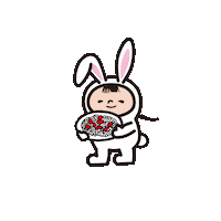 Bunny Easter Sticker by KENMIN FOODS