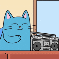 Chilling Blue Cat GIF