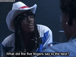 rick james what did the five fingers say to the face GIF