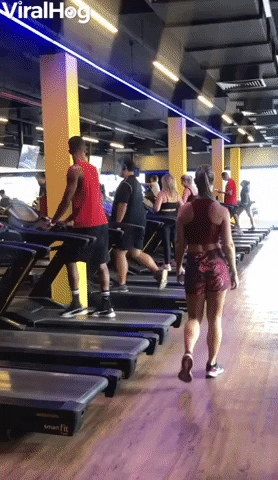 Tripped Up At The Treadmill GIF by ViralHog
