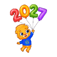 Happy New Year Balloon Sticker by Lucas and Friends by RV AppStudios