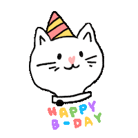 Happy Birthday Cat Sticker