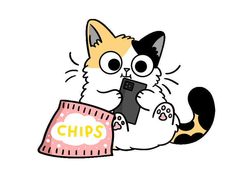 Cat Eating Sticker by meowbox
