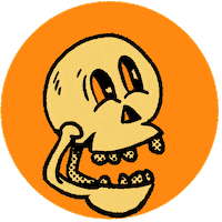 Florianosaure halloween wink skull clindoeil Sticker
