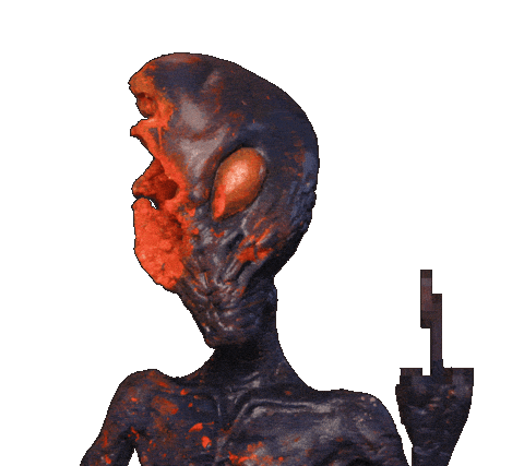 Extra Terrestrial Middle Finger Sticker by The Horror Section