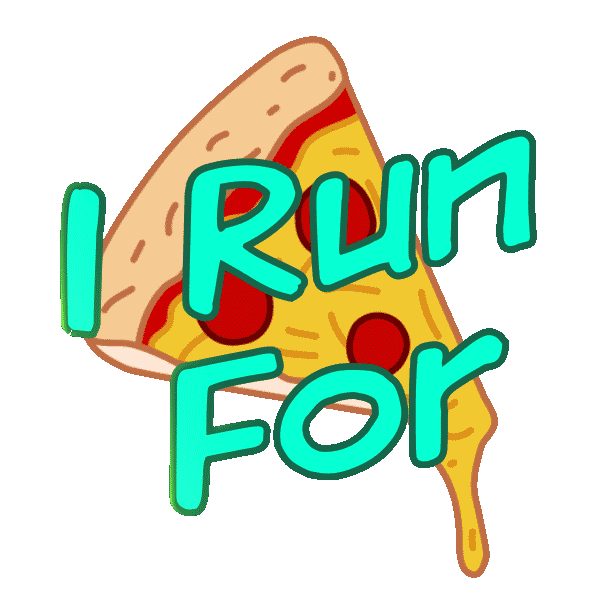 NATHANSports giphyupload beer pizza running Sticker
