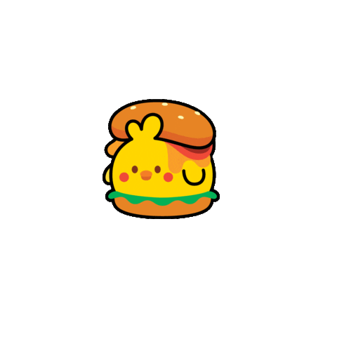 anirollz giphyupload wiggle hamburger chick Sticker