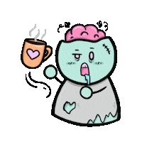 OhhHelloMichelle coffee monday doodle zombie Sticker