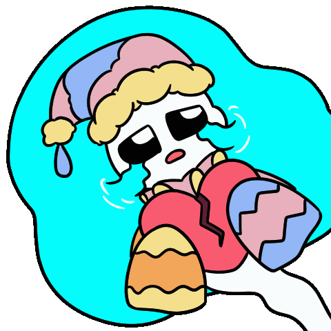 Sad Broken Heart Sticker by Christophers Genie