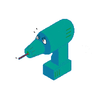 BuildBuilt construction tools drill determined Sticker