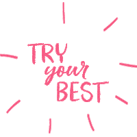 pink try your best Sticker by Handmade Journey