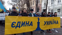 Demonstrators Rally in Support of Ukraine at 'March of Unity' in Odessa