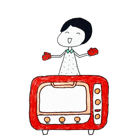 pandafulart giphyupload happy illustration red Sticker