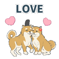 Shiba Inu Love Sticker