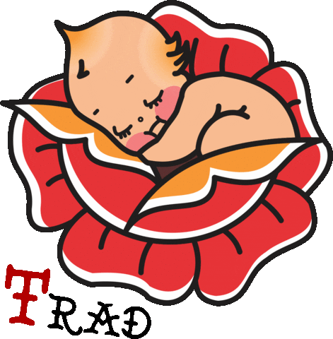 TattooTrad baby youtube rose tattoo Sticker