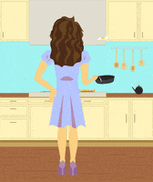 natfaye girl fire blue cooking GIF