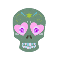Day Of The Dead Heart Sticker