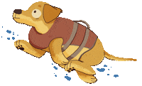 Dog Swimming Sticker
