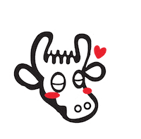 In Love Cow Sticker by Ultramilk