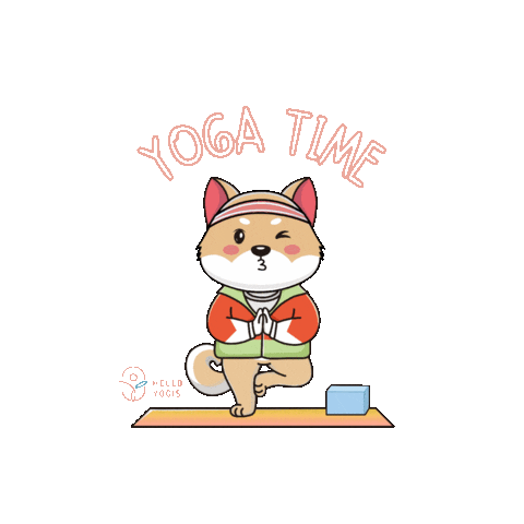 helloyogis yoga shiba asana yoga mat Sticker