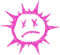 pinkukingdom glitter goth glitter graphic cassyette Sticker