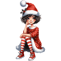 Merry Christmas Girl Sticker
