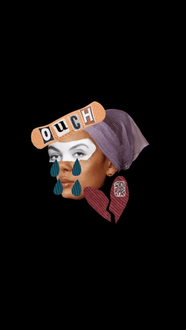 MONTOYAART giphygifmaker heart girl ouch GIF