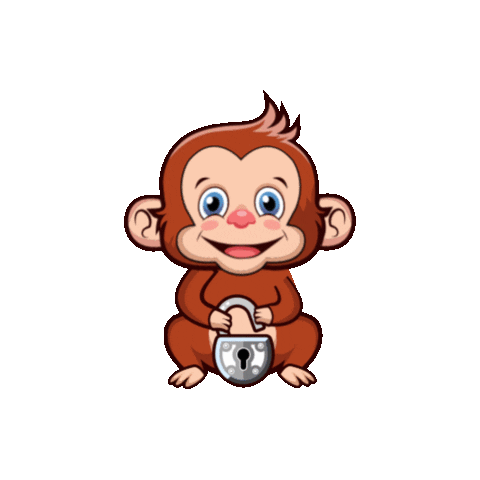 UvenGames giphyupload monkey lock littlemonkey Sticker