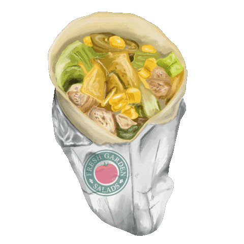 Freshgardensalads giphyupload yummy wrap fgs Sticker