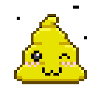 Pixel Shitting Sticker by Poopies.io