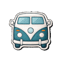 beyond9to5_travel sticker travel minimal bus Sticker