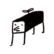 Black White Cartoon Sticker