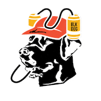 blackdogdesigns beer hat beer dog blkdog Sticker