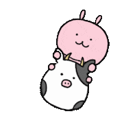 Rabbit Cow Sticker by epiporo