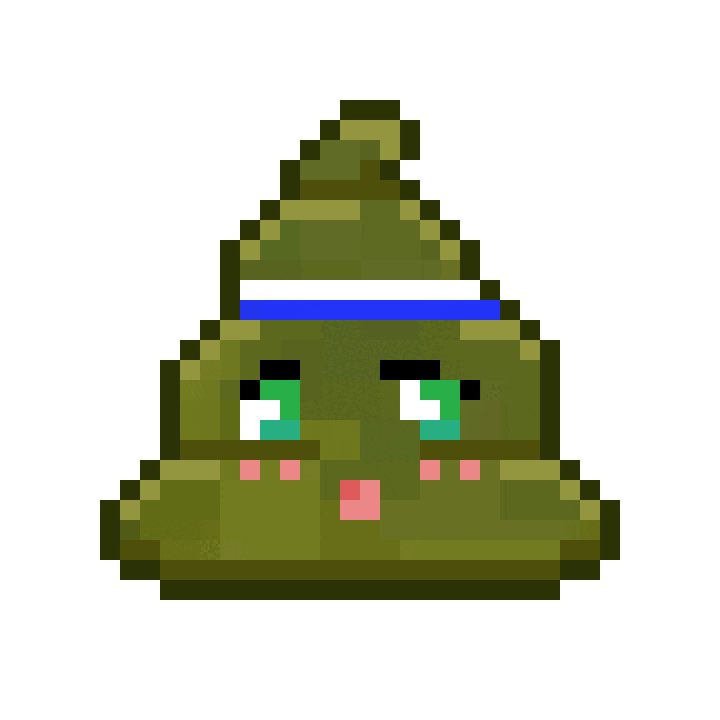 Pixel Shitting Sticker by Poopies.io