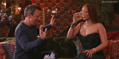 Seth Meyers Drinking GIF by Late Night with Seth Meyers