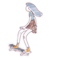 Pastel Skatergirl Sticker