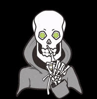 mystcgem creepy skull skeleton quiet GIF