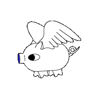 Flying When Pigs Fly Sticker by Outfly - Innovation Design Agency