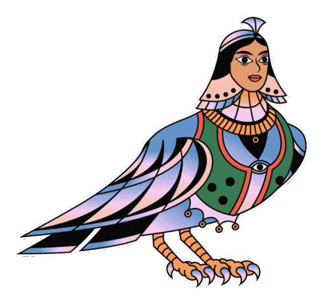 Girl Bird Sticker